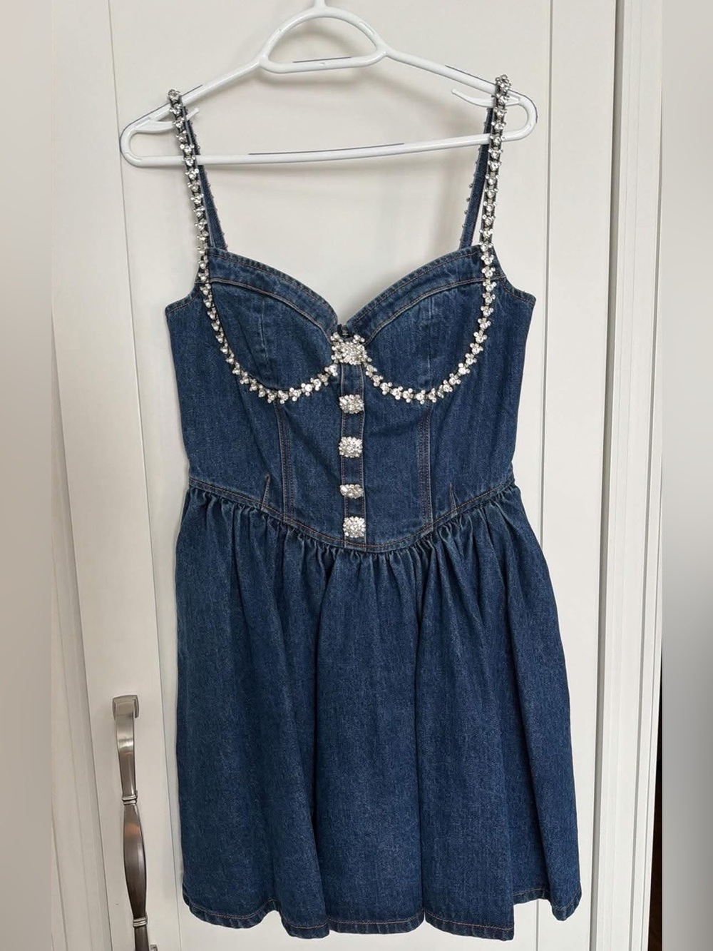 Self-Portrait Blue Denim Mini Dress - Picture 5 of 5